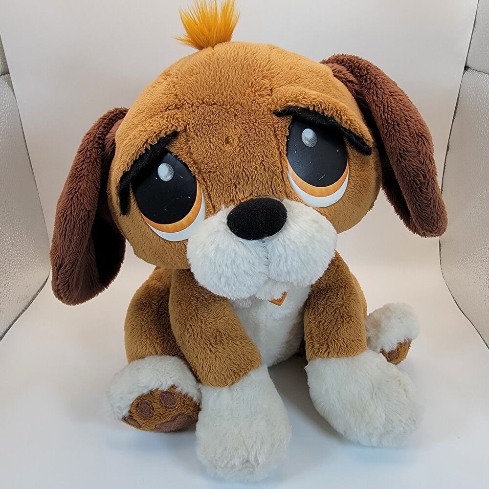 Vtg Rescue Pets Animated Dog Plush Happy/Sad Bark Wags Battery Operated Works!